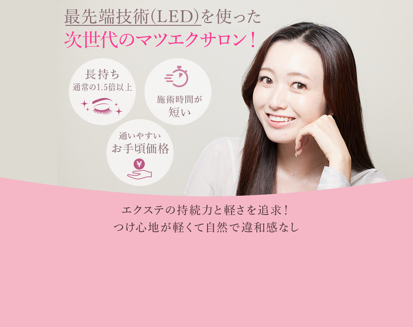 最先端技術(LED)を使った次世代のマツエクサロン!